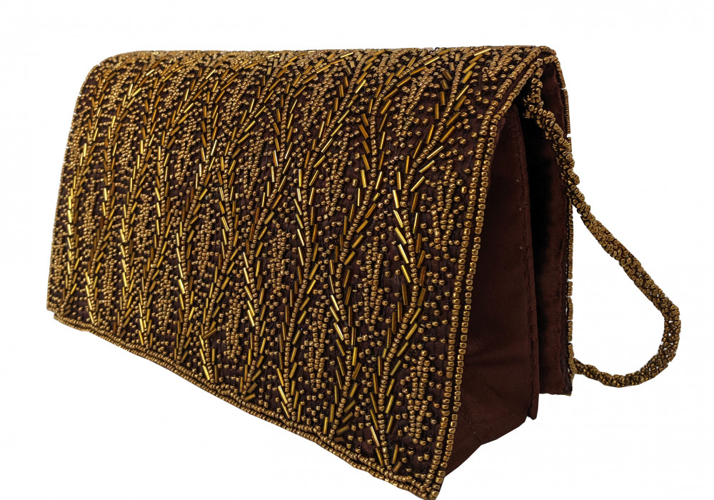 Ofuleo Evening Bag Small Wallet Handbag for Women Gold Beaded