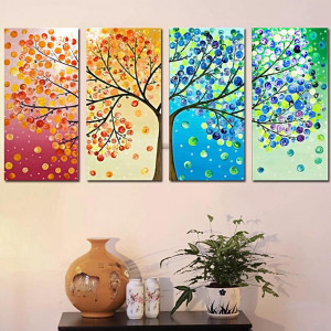 4 Season Tree of Life Canvas for Room Decor
