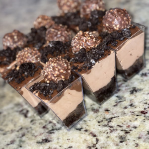Brownie shot mousse